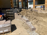Rear retaining wall in progress