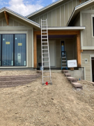 Ladder in place for final roof inspection