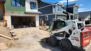 Concrete crew preparing drivewayÂ