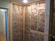 Shower walls are insulated for sound