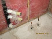 Plumbing pipes are capped