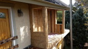 Kitchen bay window is being framed