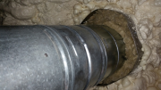 Fireplace flue ceiling penetration