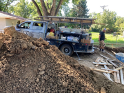 Footing materials being off loaded