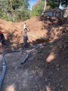 Vertical rebar being placed