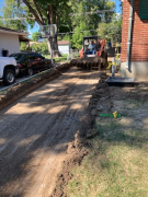 Driveway road base being placed