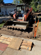 Driveway road base being placed