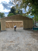 Trusses in place