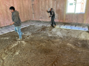 Prep garage floor with perimeter insulation