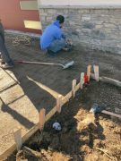 Doweling steel into foundation wall