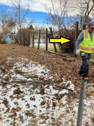 North fence posts being installed