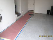 Garage floor protected