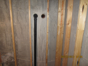 Foundation drilled for waste pump lines