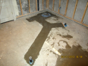 Trench is filled with concrete