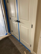 Doors taped for dust control