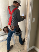 Cutting out drywall for the switches