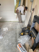 Drywall in garage being completed