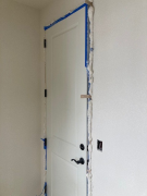 Foam insulation around door frame