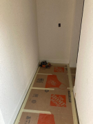 Baseboard trim partial installation