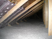 Blown Cellulose in Attic