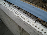 Sill Plates Installed on Spray Foam