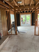 Living room into dining room after asbestos mitigation
