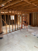 Living room toward kitchen after asbestos mitigation