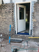 New back door installed prior to brick lacing