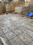 Rear patio forms with steel rebar