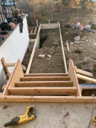 Forming front walk and stairs